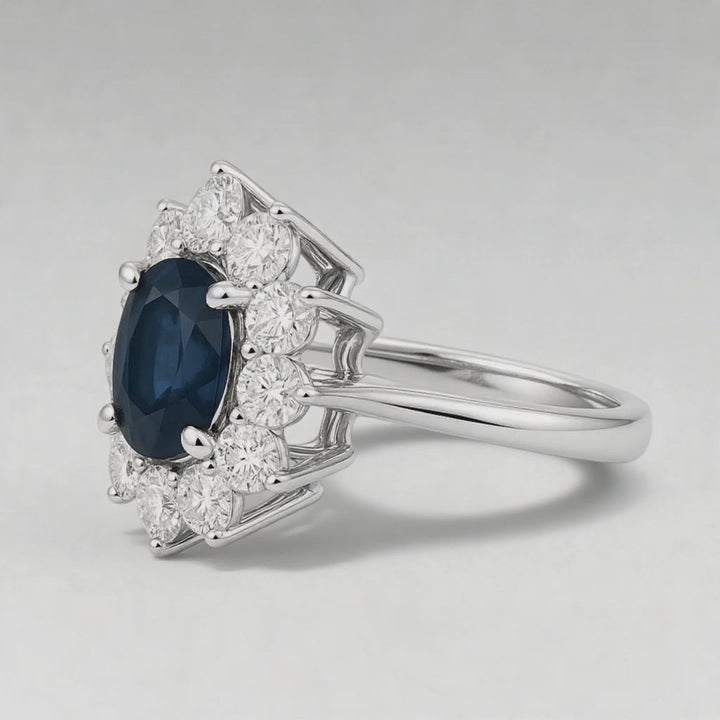 Oval Sapphire & Diamond Ring