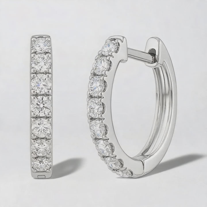 Petite Diamond Hoop Earrings