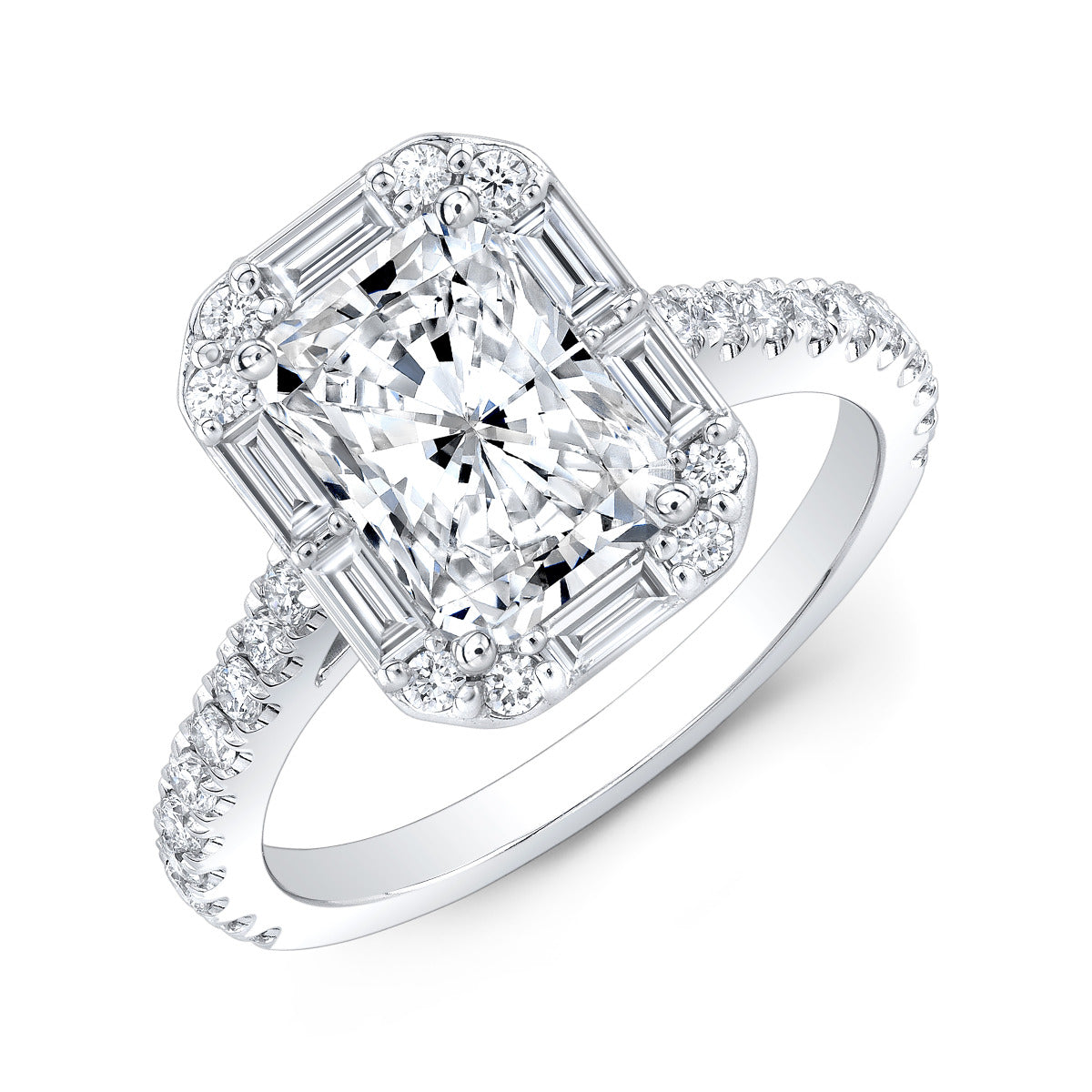 Halo - Antique - Radiant Engagement Ring