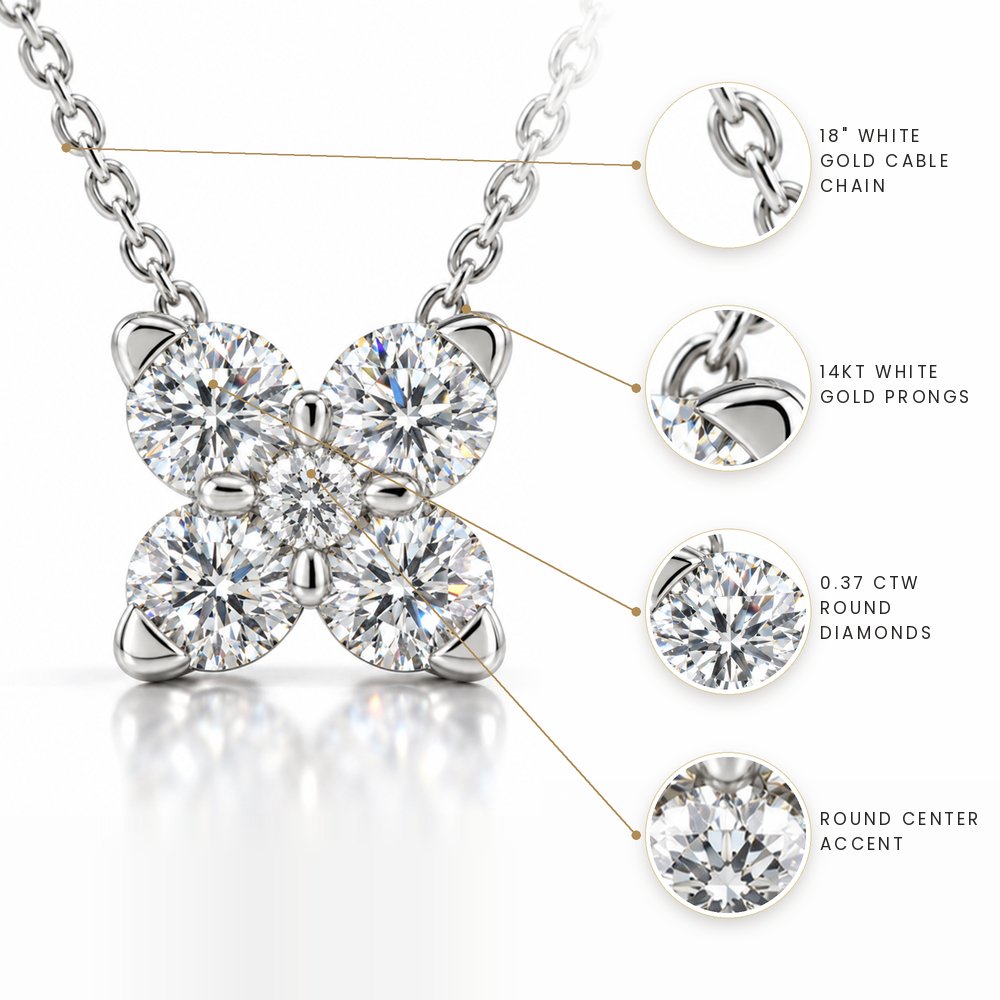 Round Diamond X Necklace