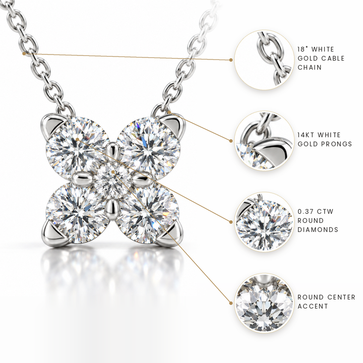 Round Diamond X Necklace
