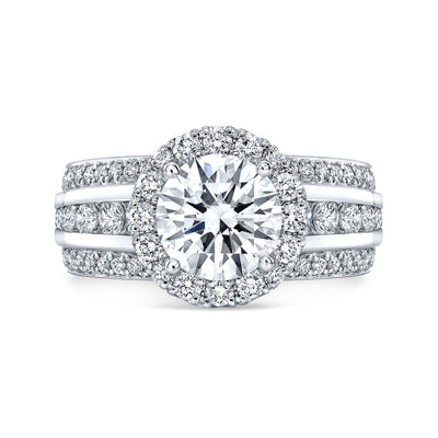Three Row - Round Engagement Ring
