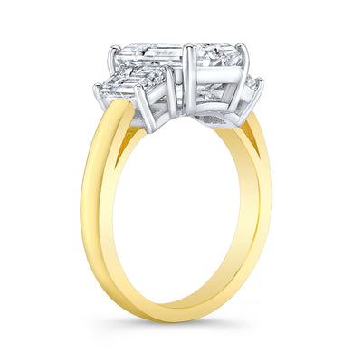 3 Stone - Emerald Engagement Ring