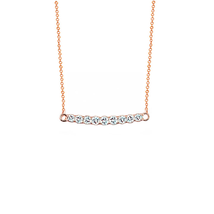 Diamond Bar Rose Gold Necklace