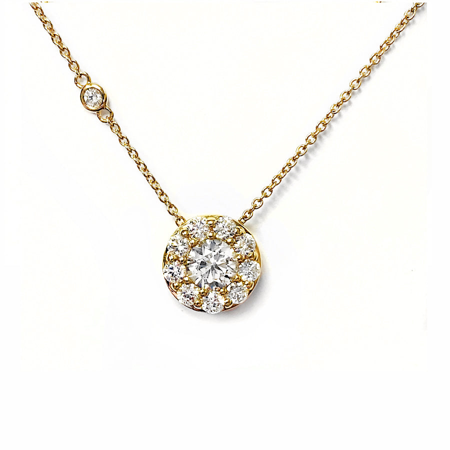 Gold & Diamond Cluster Pendant Diamond Stations