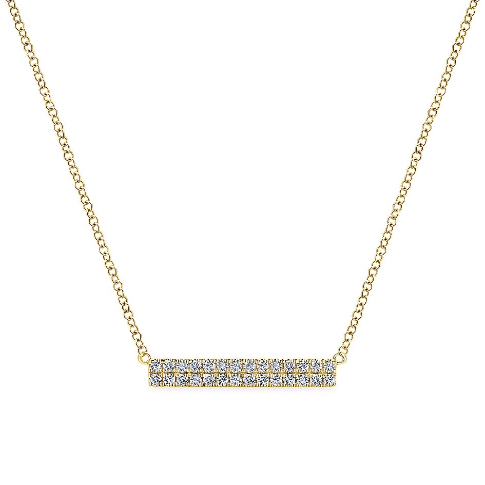 Diamond Gold Bar Necklace