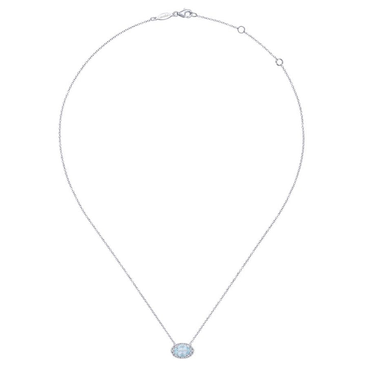 Gemstone & Diamond White Gold Necklace