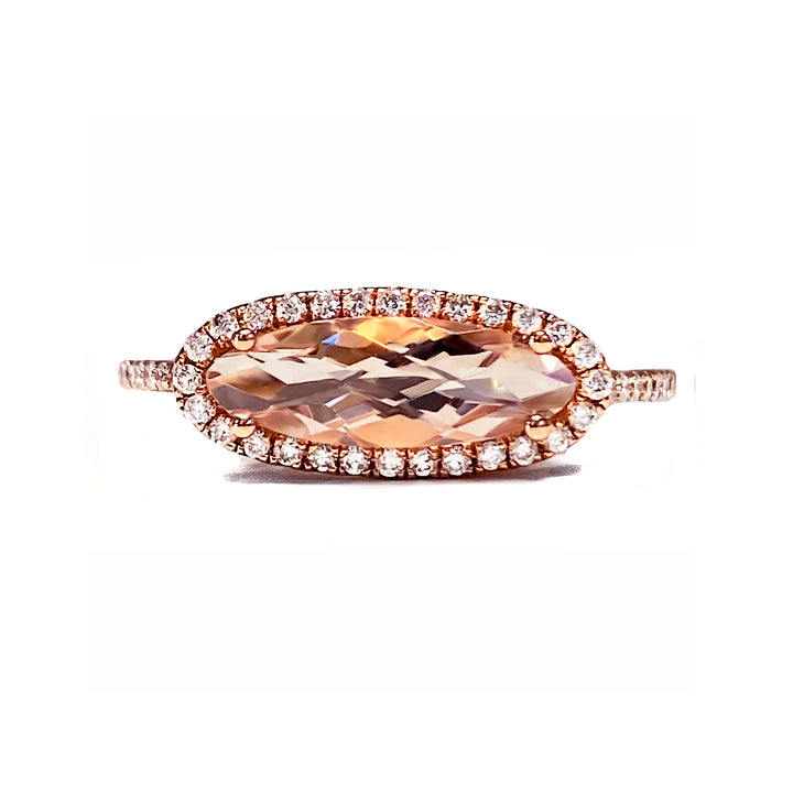 Morganite & Diamond Rose Gold Fashion Ring