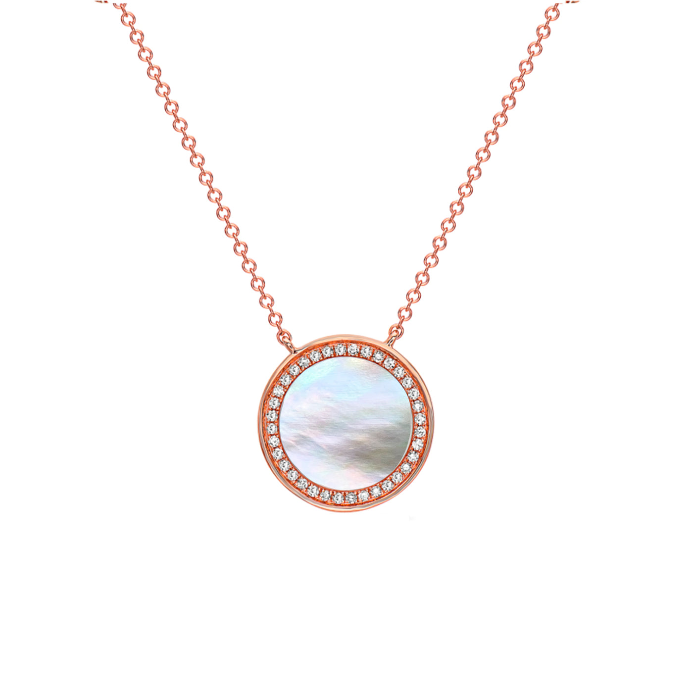 Mother of Pearl & Diamond Rose Gold Pendant