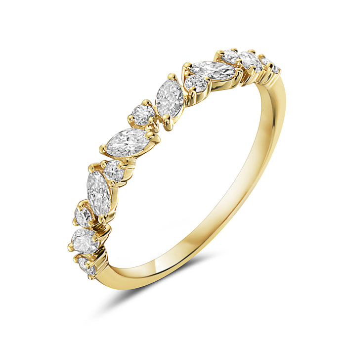 0.50ctw Round & Marquise Diamond 14kt Yellow Gold Ring